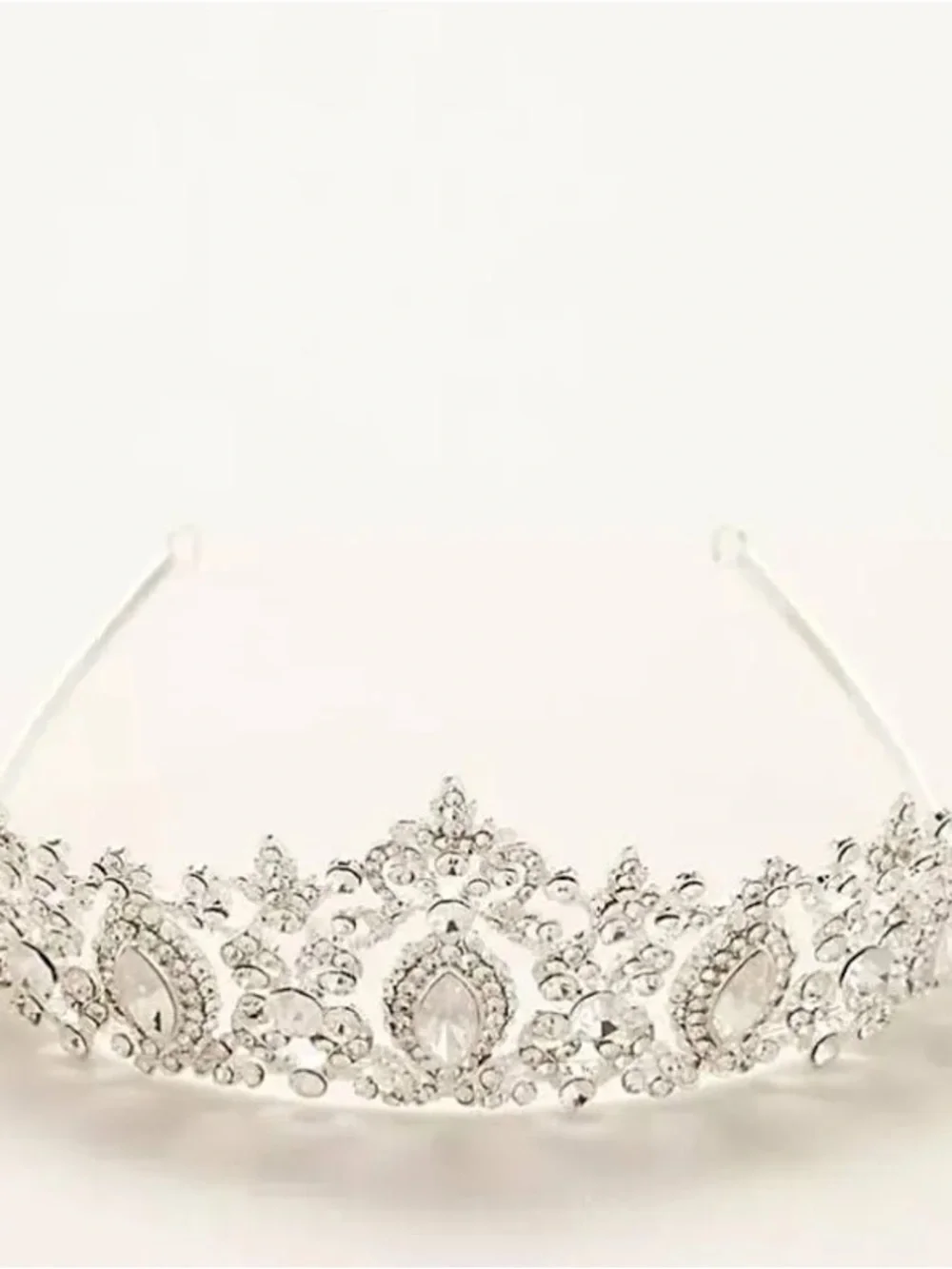 David’s Bridal Crystal Silver Tiara